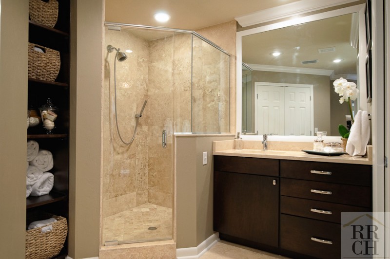 Tiled Shower in Remodeled Bathroom Gainesville Home