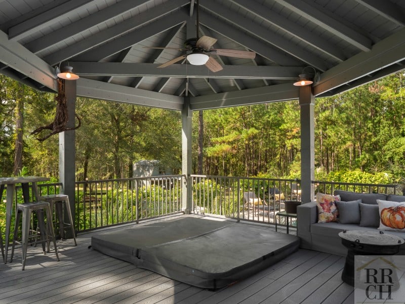 Outdoor Covered Hot Tub Custom Deck
