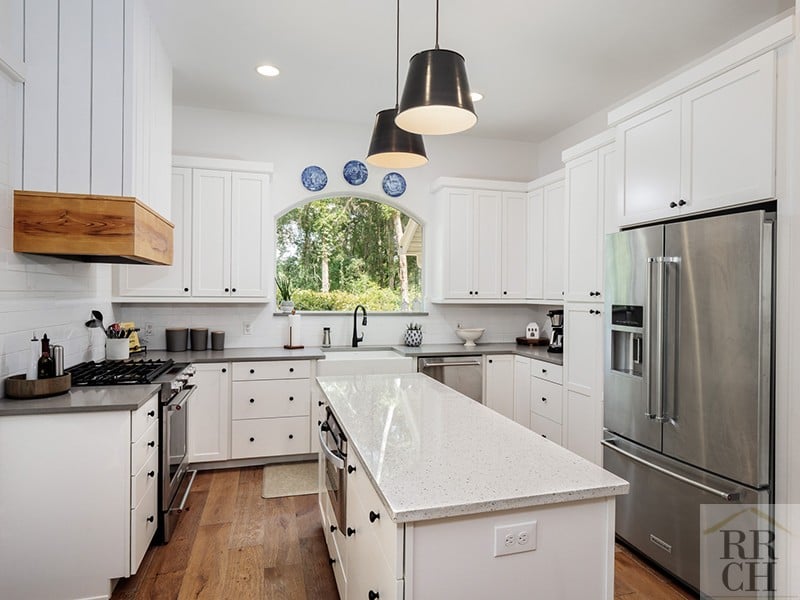 Pendant Island Lights in Remodeled Custom Kitchen in Gainesville